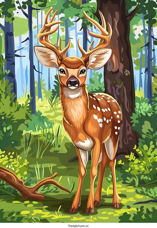Cute Deer Standing in a Forest