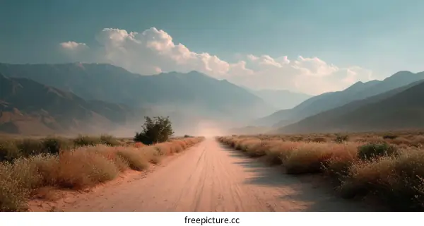 Desert Mountain Road at Sunrise