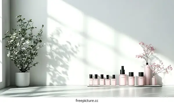 Elegant Cosmetic Display with Natural Light