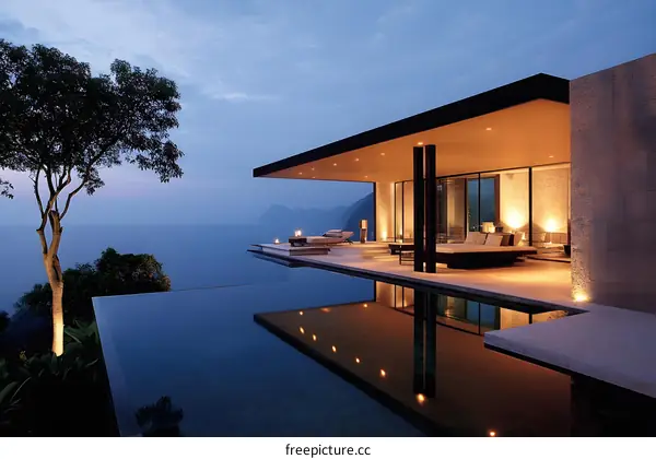 Modern Minimalist Villa with Infinity Pool and Ocean View