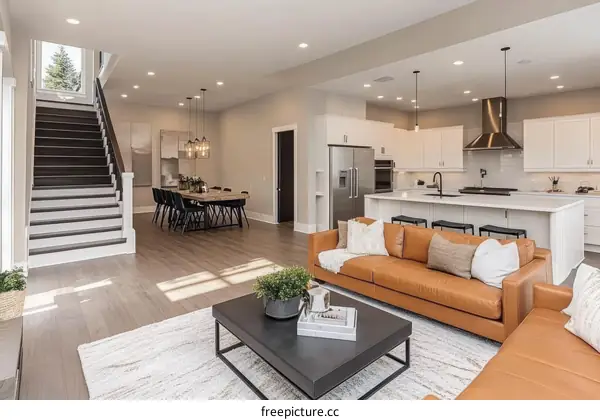 Modern Open Concept Home with Dining and Living Areas