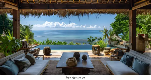 A stunning view of the ocean from a luxury villa in Bali