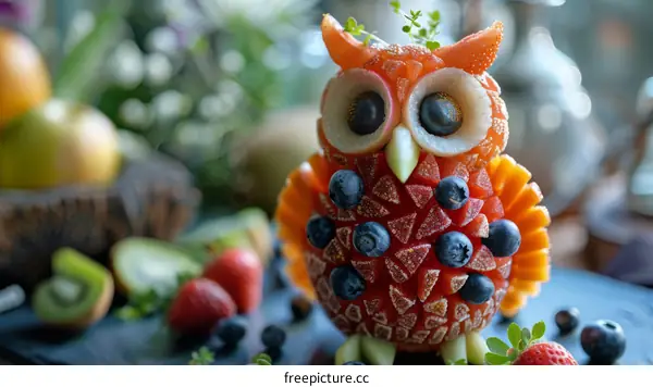 Fruit Owl: A Charming Creation of Edible Art