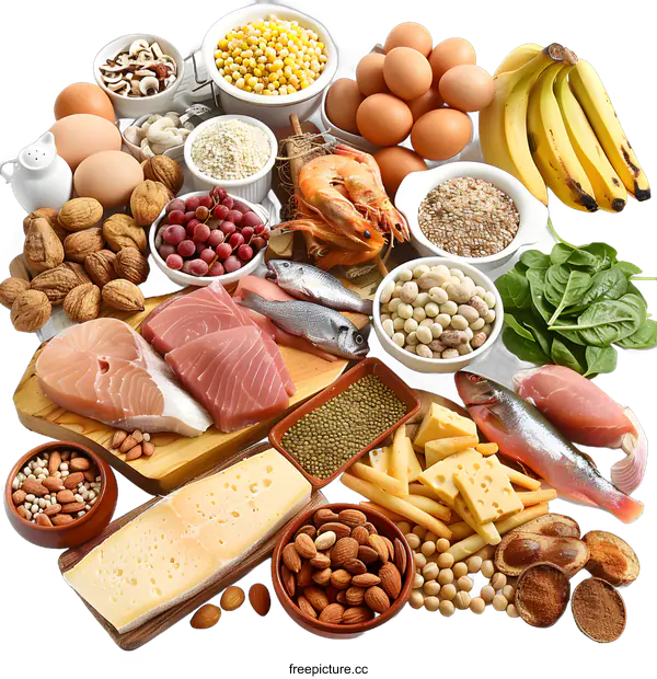 [Transparent Background PNG]Collection of Healthy Food for Balanced Diet