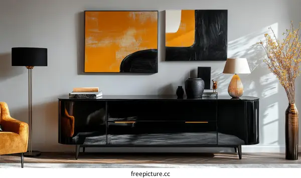 Modern Living Room Decor with Abstract Art