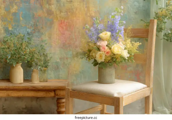 Beautiful Floral Arrangement in Rustic Setting