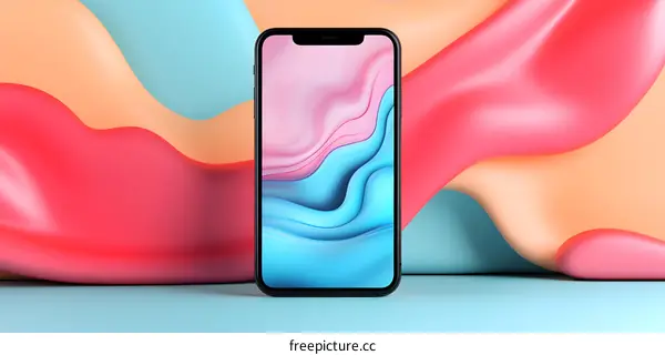 Smartphone Mockup with Abstract Background