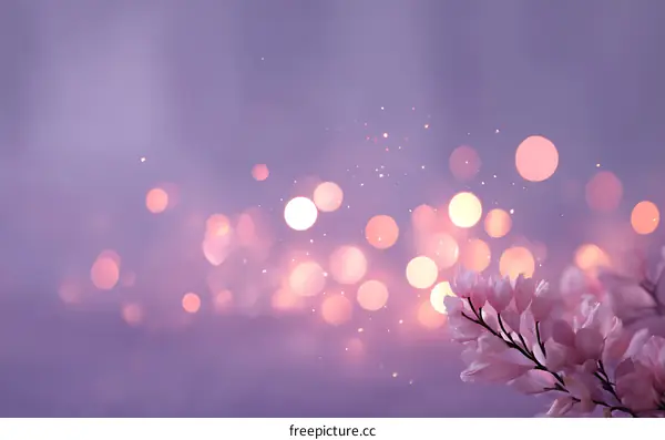 Soft Pink Bokeh Background with Flowers