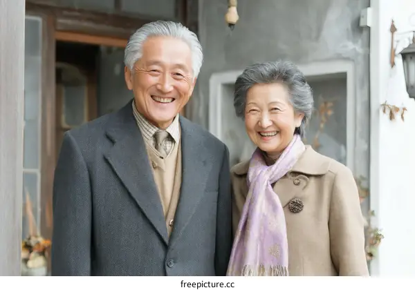 Smiling Senior Couple Outdoors