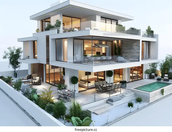 Modern house with swimming pool