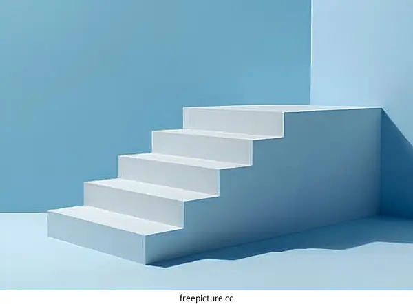 Blue podium on blue background