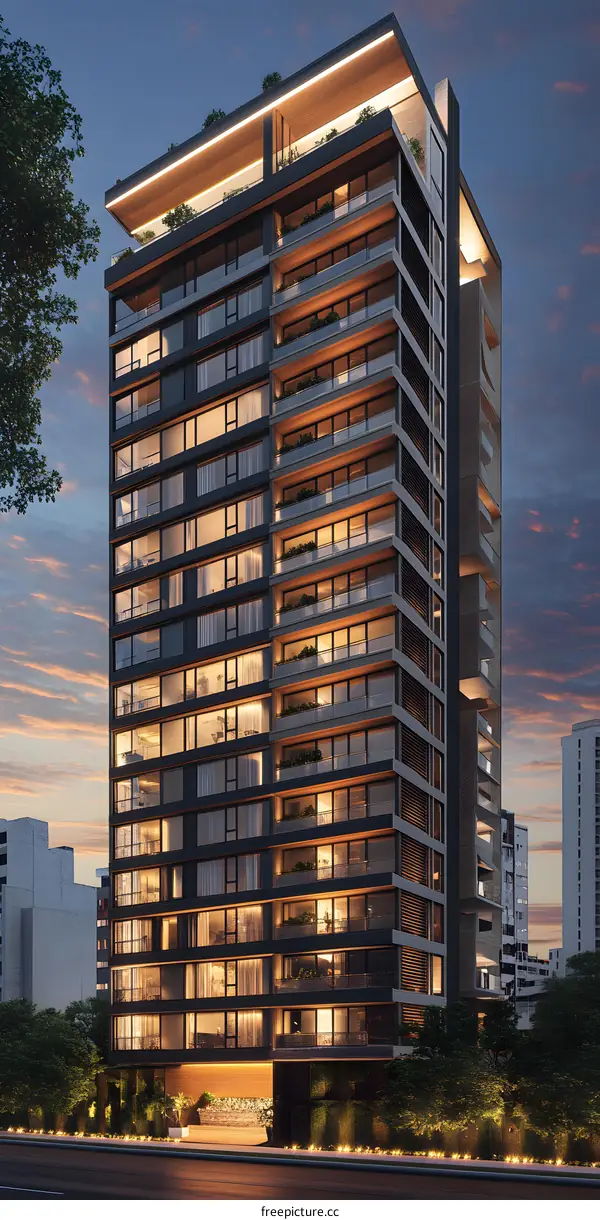 Modern Luxury Apartment Building in the City