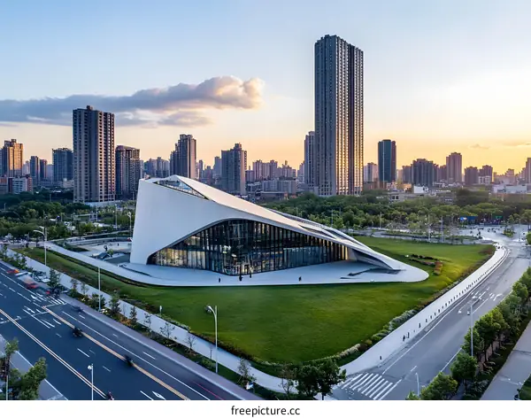 Modern Architecture Building in City Skyline