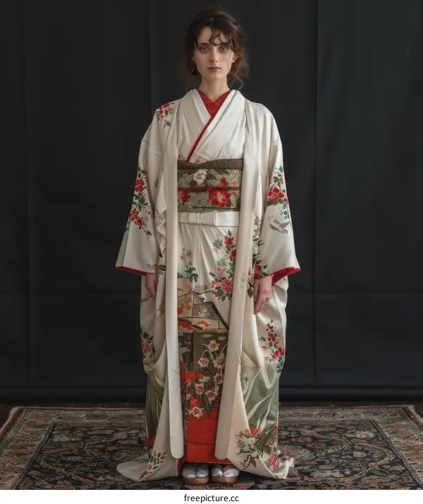 japanese woman wearing a kimono