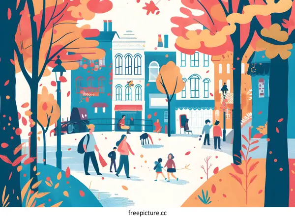 Autumn Day in the City Park