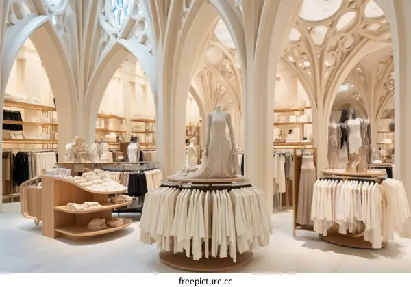 White Minimalist Clothing Store Interior