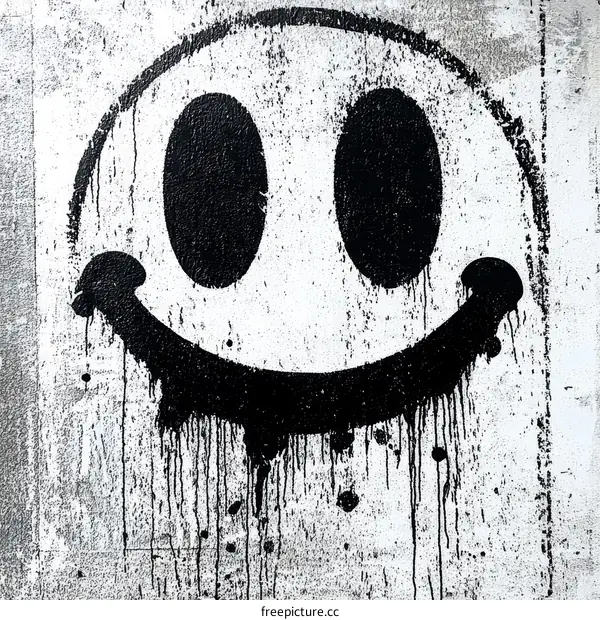 Abstract Smiley Face Graffiti Art