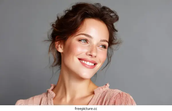 Beautiful Woman Portrait with Radiant Smile