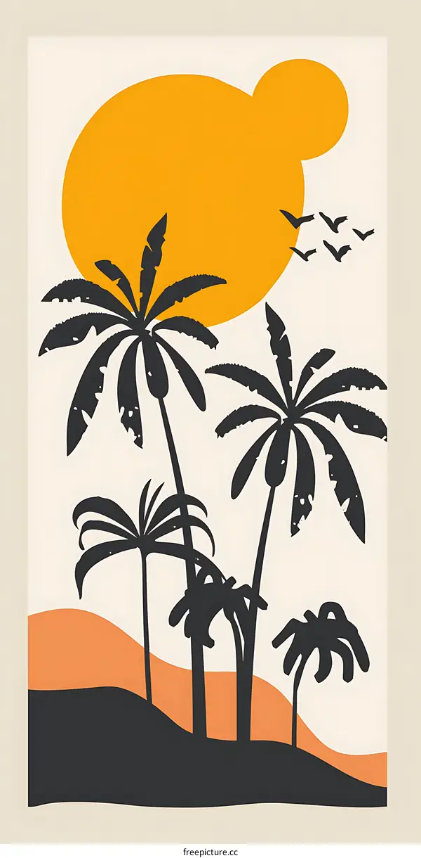 Abstract Minimalist Palm Tree Art Print