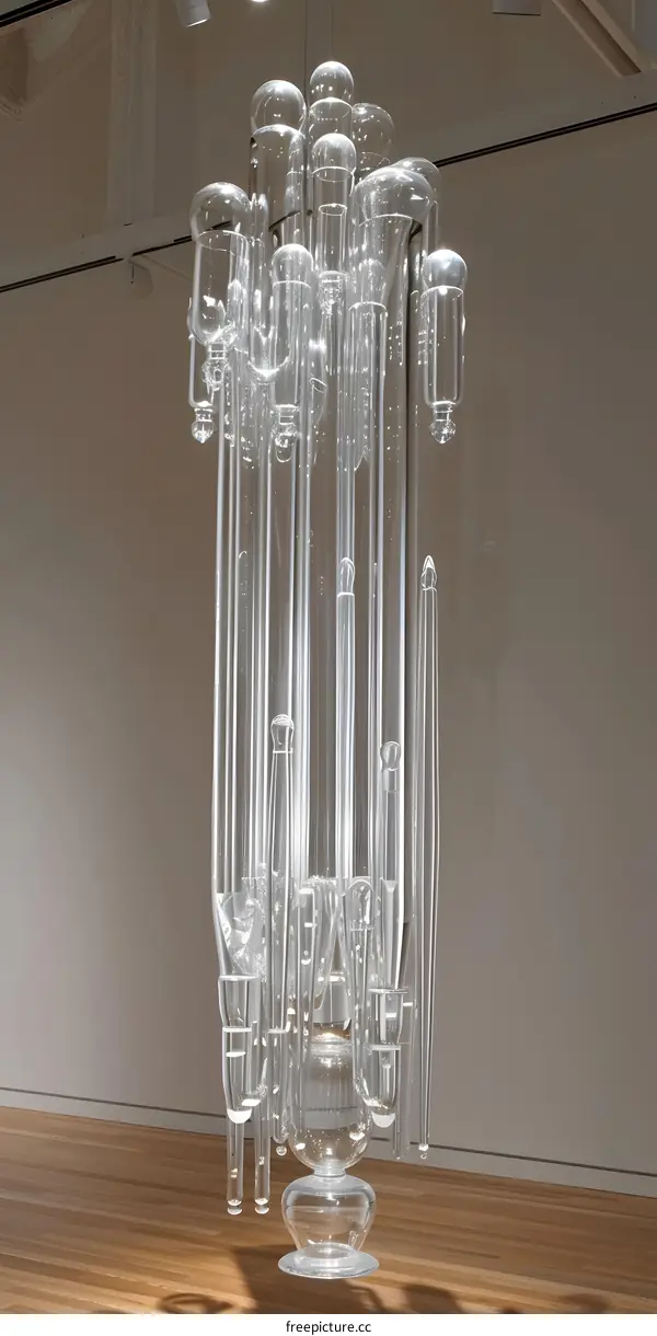 Intricate Glass Sculpture in a Museum
