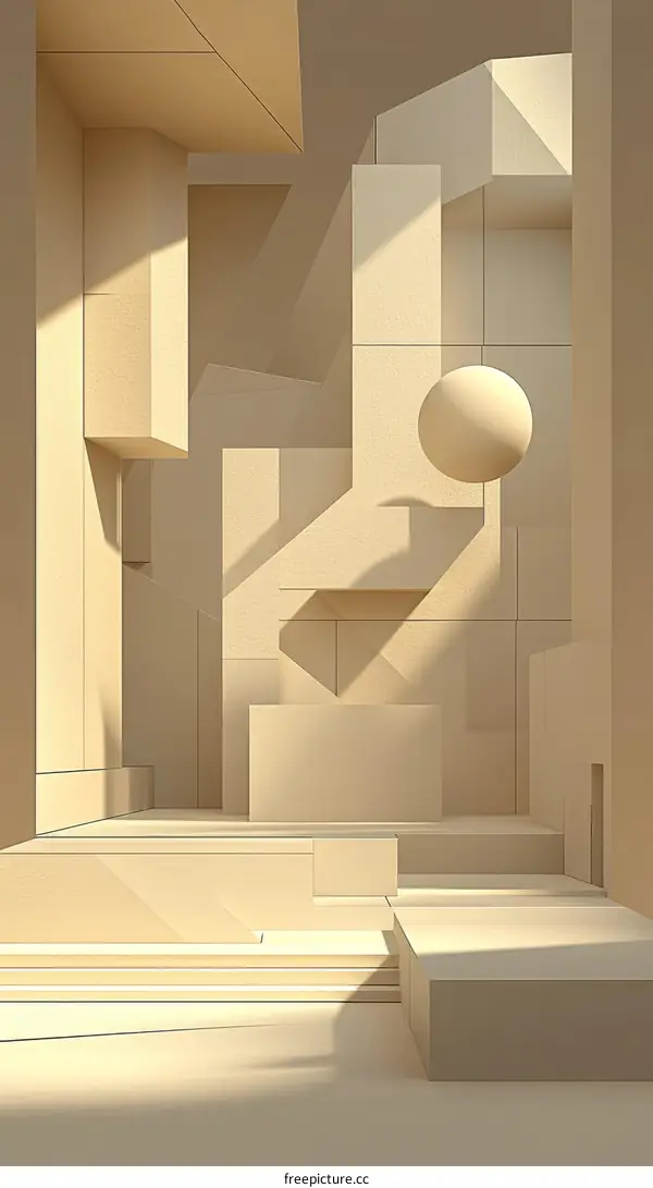 Abstract Geometric Beige Interior Design