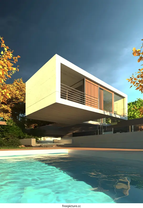 Modern Architecture Home with Swimming Pool Design