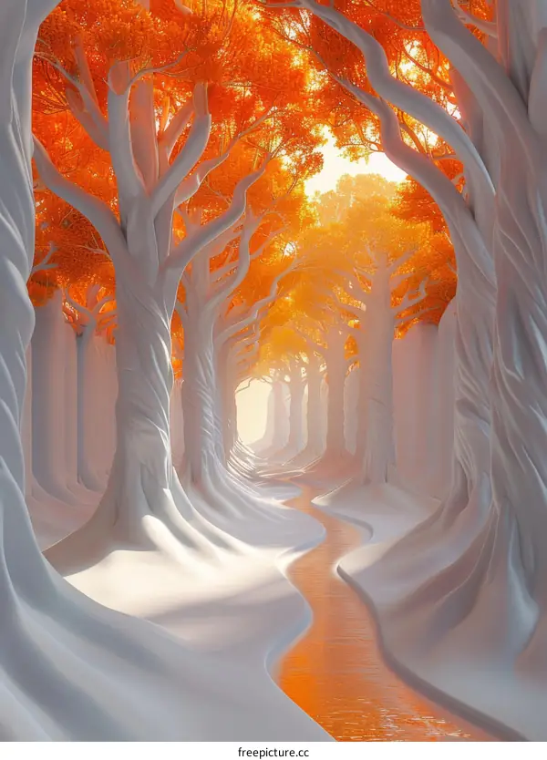 Enchanted Forest with Glowing River