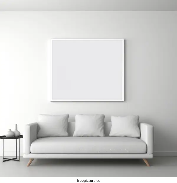 White sofa and frame