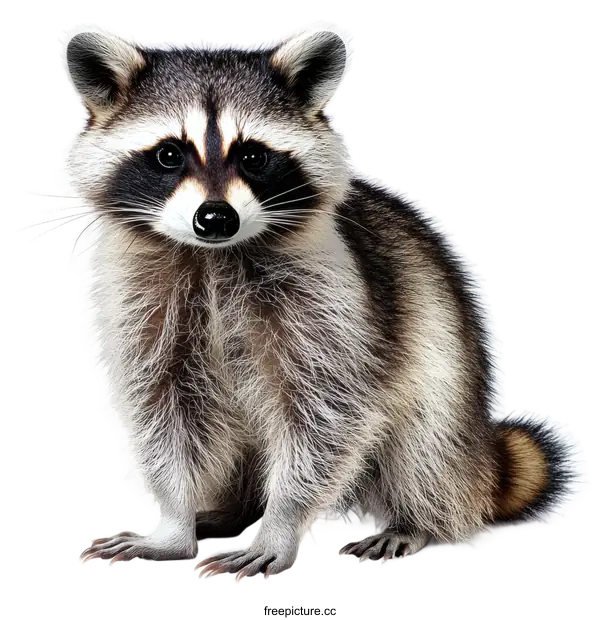 [Transparent Background PNG]Adorable Raccoon Portrait on White Background