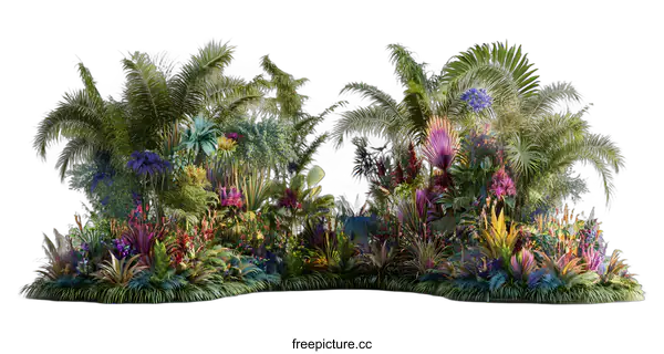 [Transparent Background PNG]3D Render of Tropical Plants With White Background