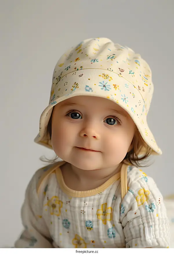 Baby Girl with Floral Hat
