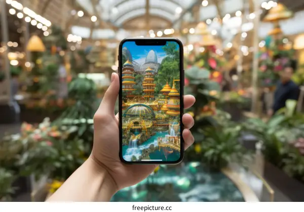 Futuristic City Visualized on Phone