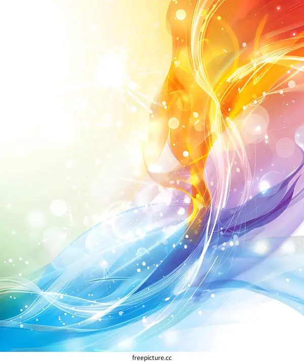 Abstract Colorful Swirling Background With Sparkles