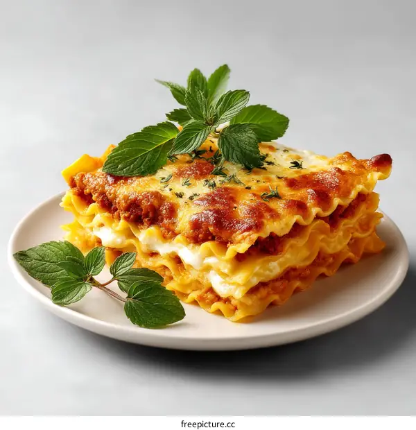Delicious Homemade Lasagna with Fresh Herbs
