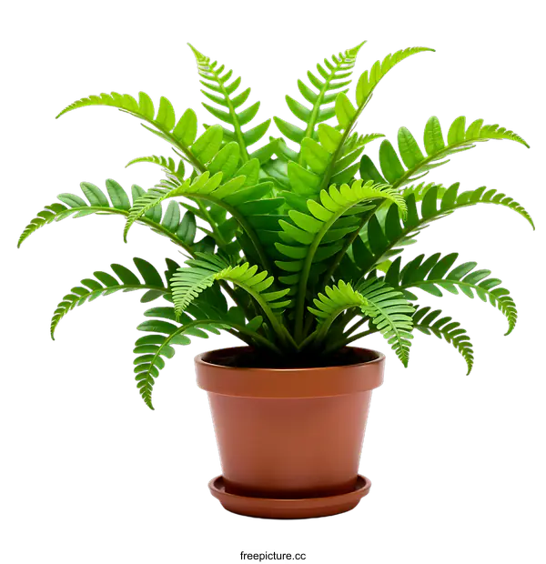 [Transparent Background PNG]Potted Fern Plant on transparent background