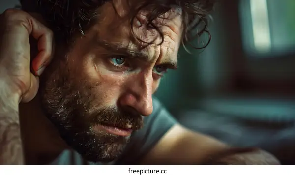 Portrait of a man with a beard looking away