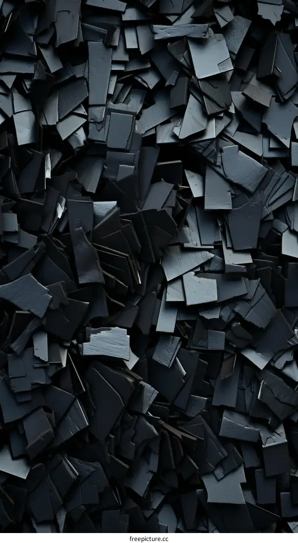 Black abstract background composed of small sharp fragments