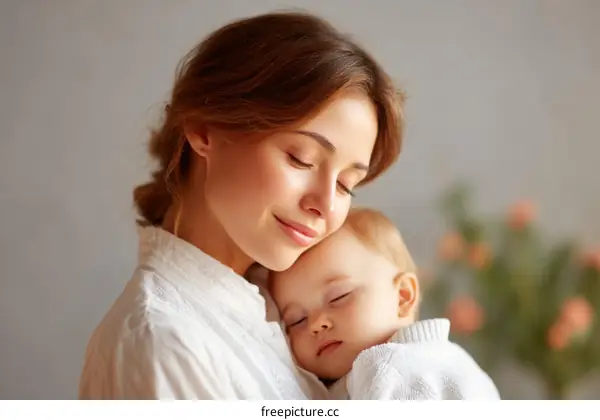 Mother and Child Close Embrace