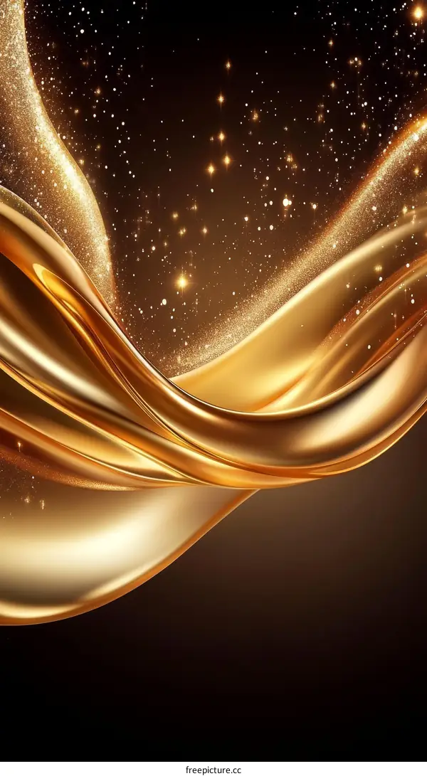 Golden Liquid Flow Abstract Background Design