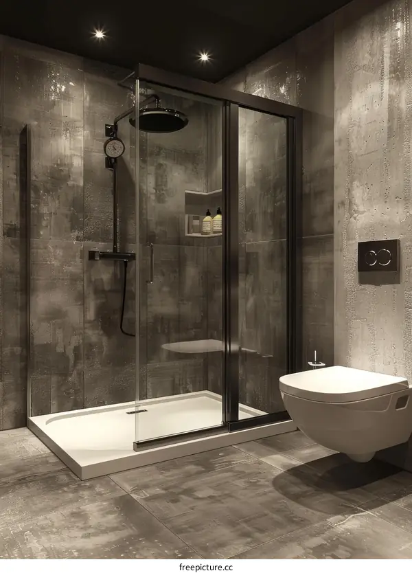 Modern Industrial Style Bathroom Shower Room Design