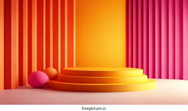 Vibrant Geometric Podium Display Studio