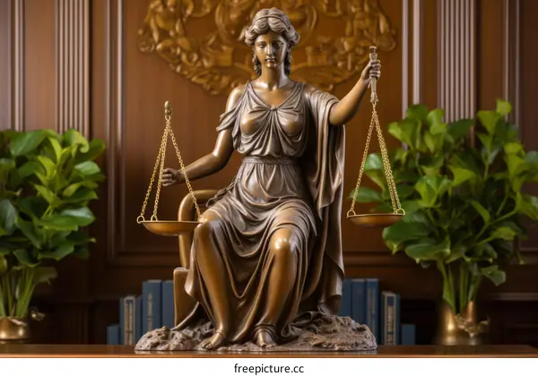 Themis statue with scales of justice