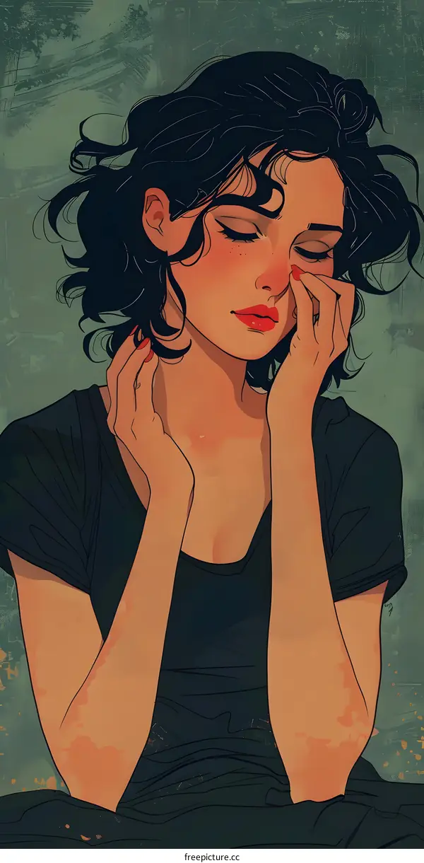 curly hair girl portrait