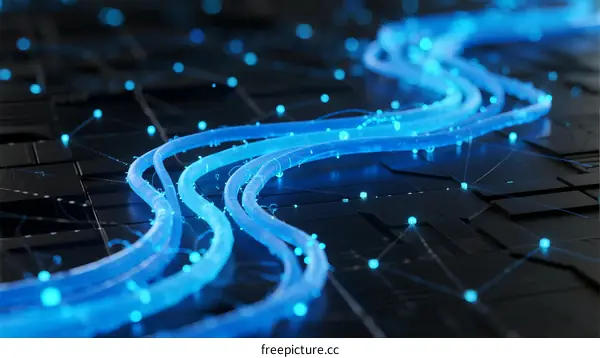 Optical Fiber Data Transmission Network with Light Rays