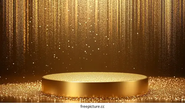 Luxury Gold Glitter Podium Display Background