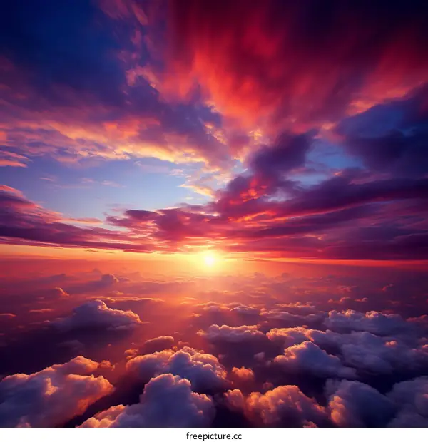 Mesmerizing Sunset over a Sea of Clouds
