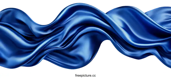[Transparent Background PNG]Dynamic Flowing Blue Silk Fabric