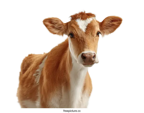 [Transparent Background PNG]Close-up Portrait of a Baby Cow