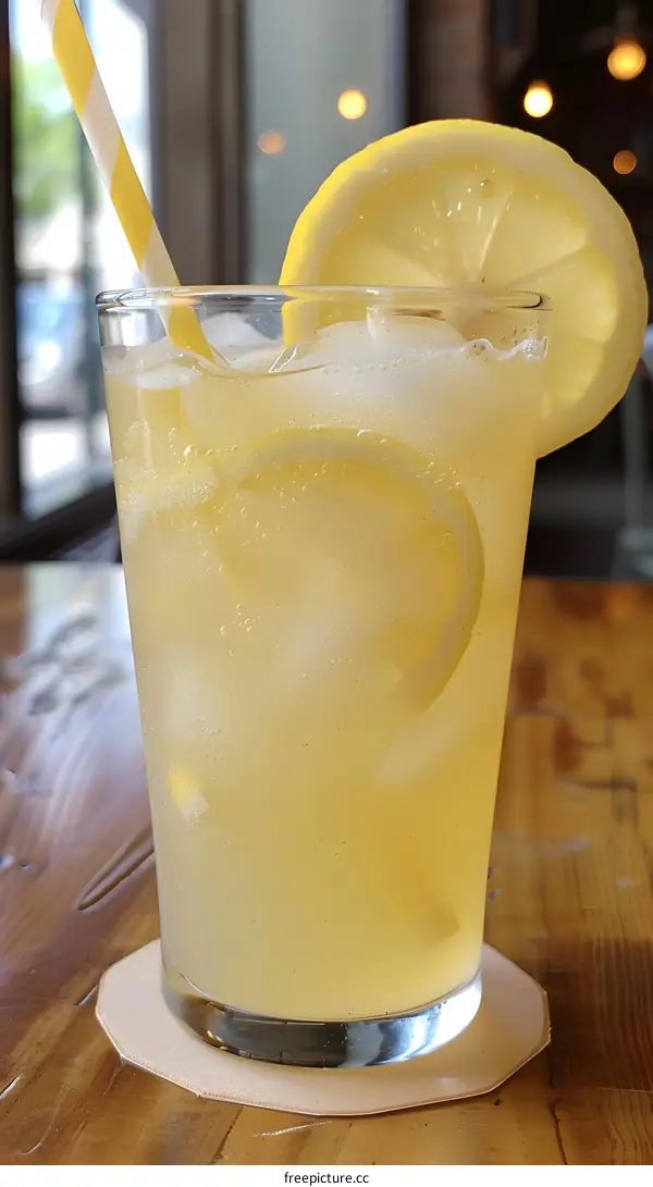 Glass of Lemonade with a Lemon Wedge