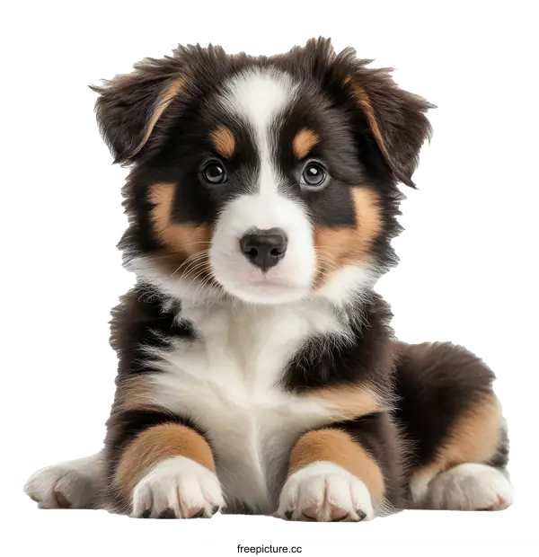 [Transparent Background PNG]Adorable Puppy Portrait Against White Background
